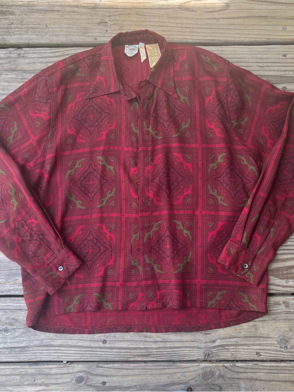VTG ‘60s 100% Wool Mono Shirt Company Button Front